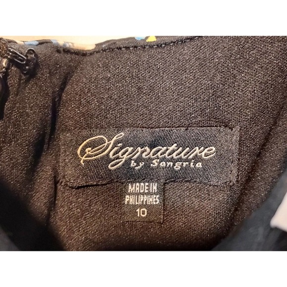 Signature by Sangria Black + Turquoise Modern Social Dress Size 10 NWT - Picture 7 of 7